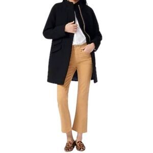 J. CREW Stadium Cloth Wool Coat In Black Size 0